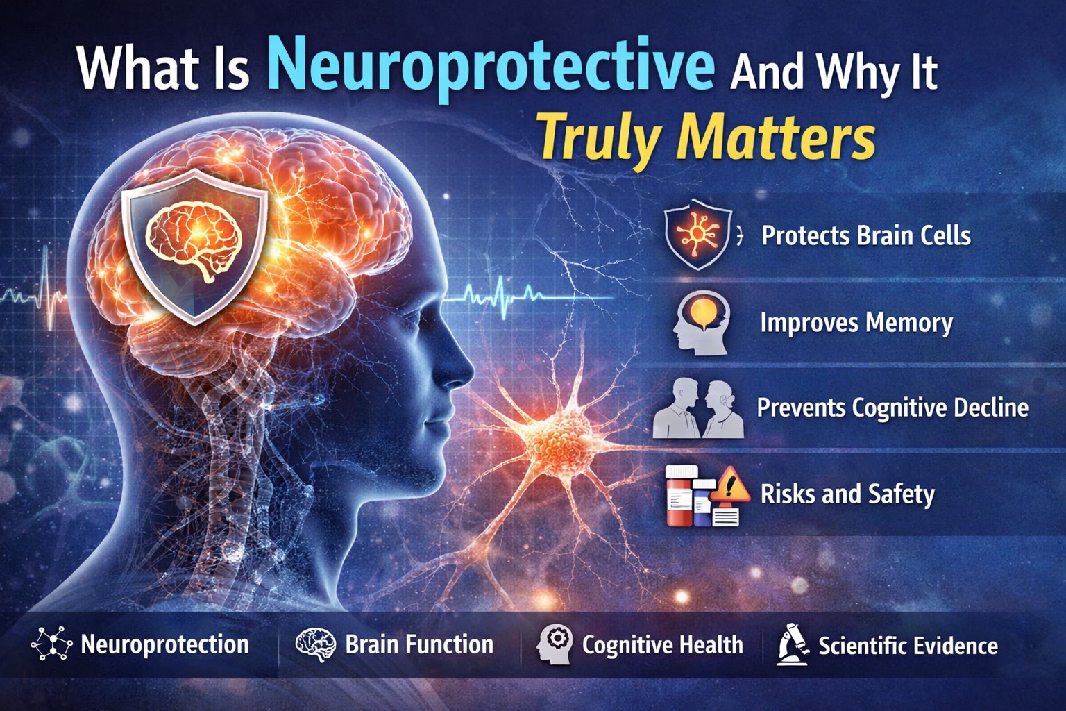 Illustration explaining what neuroprotective means and why it truly matters for brain health and cognitive protection